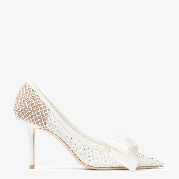 New Jimmy Choo Love 100 Crystal Satin Bow Pump - Picture 2 of 11
